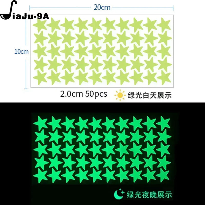 ملصقات النجوم الخضراء المضيئة لغرف نوم الأطفال